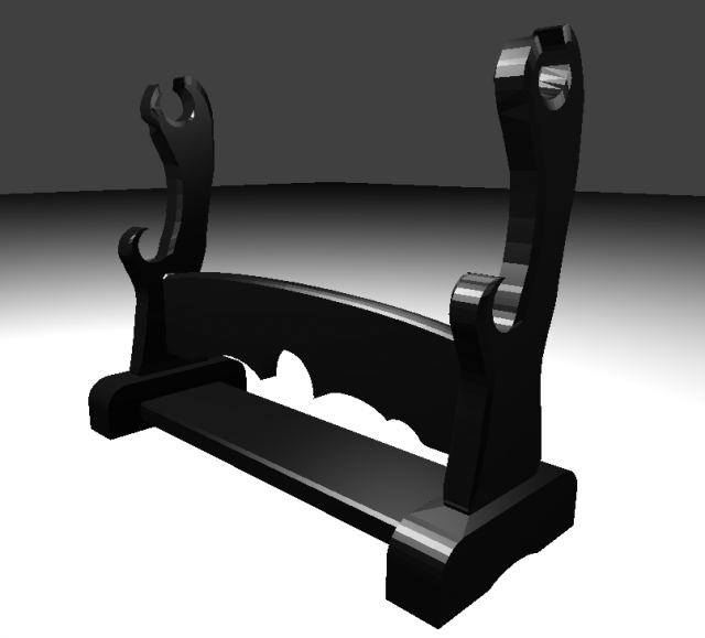 katana stand 3D Model .c4d .max .obj .3ds .fbx .stl .blend 