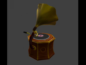gramofone Modelo 3D