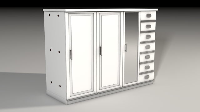 bedroom cupboard 3D 模型 .c4d .max .obj .3ds .fbx .stl .blend 