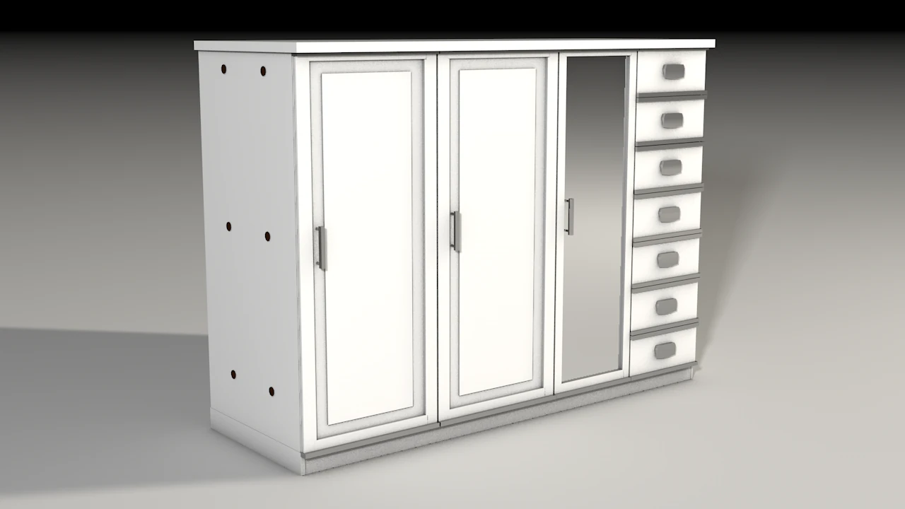 bedroom cupboard 3D Model .c4d .max .obj .3ds .fbx .stl .blend 