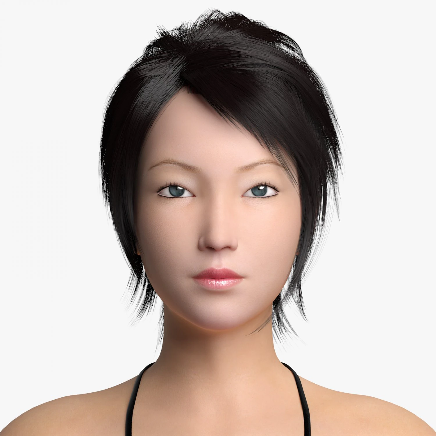 Asian female 3D Model .c4d .max .obj .3ds .fbx .stl .blend 