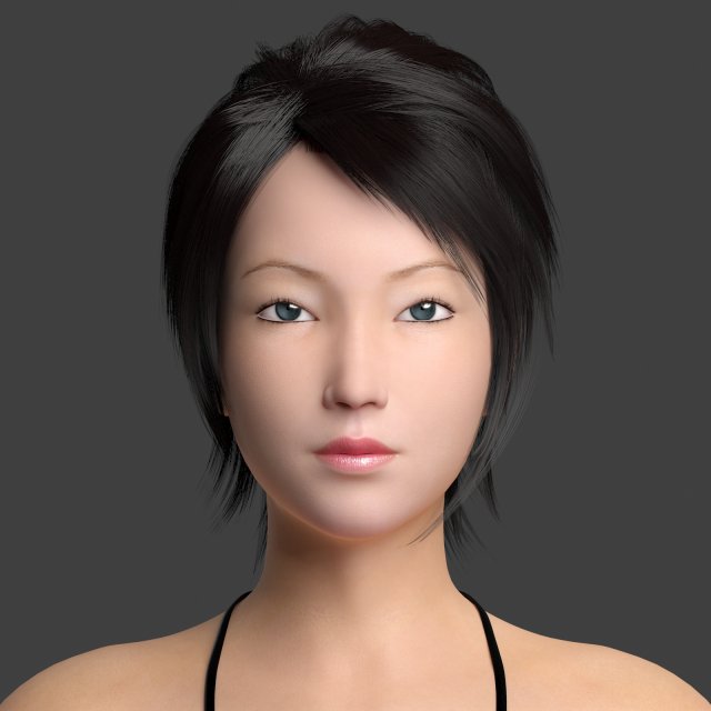 Asian female 3D Model in Woman 3DExport