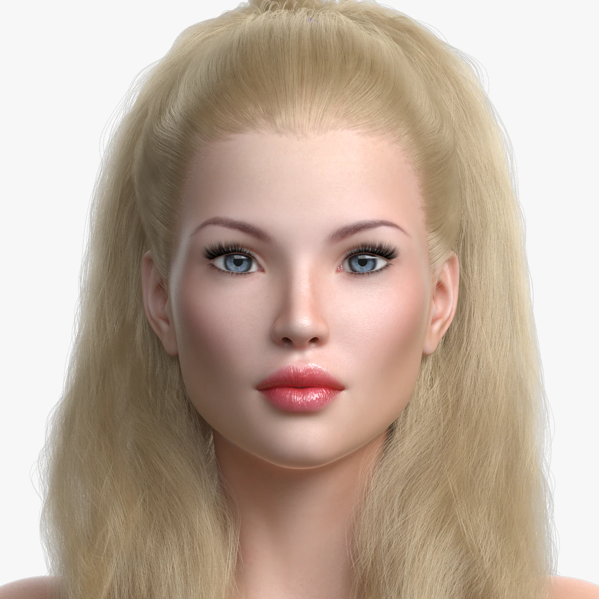 Blond princess angie 3D Model .c4d .max .obj .3ds .fbx .stl .blend 