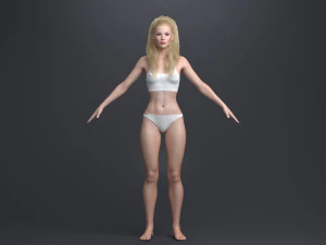 Blond princess angie 3D Model