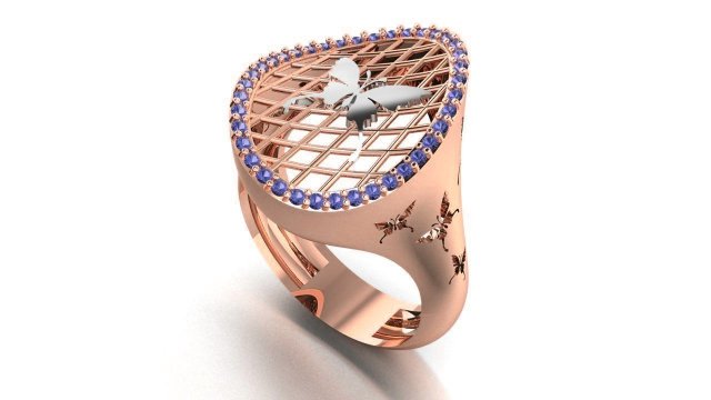 butterfly ring jewelry 3d print model Modèles 3D en vedette .c4d .max .obj .3ds .fbx .stl .blend 