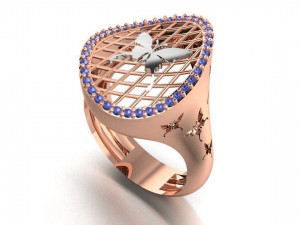 butterfly ring jewelry 3d print model 3D Print Model