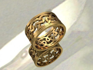 celtic wedding rings with knot jewellery-ring--stl 3D Print Model