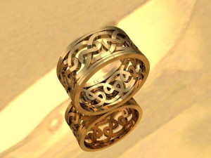 celtic wedding rings with knot jewellery-ring--stl 3D Print Model