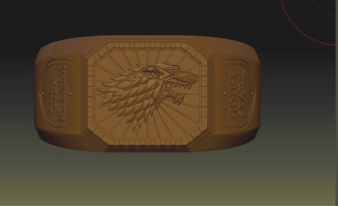 game of throne house stark wolf ring 3d print model 3D Print Model .c4d .max .obj .3ds .fbx .stl .blend 