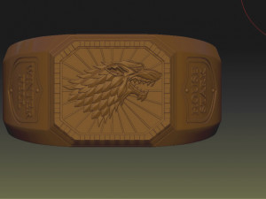 game of throne house stark wolf ring 3d print model 3D प्रिंट मॉडल
