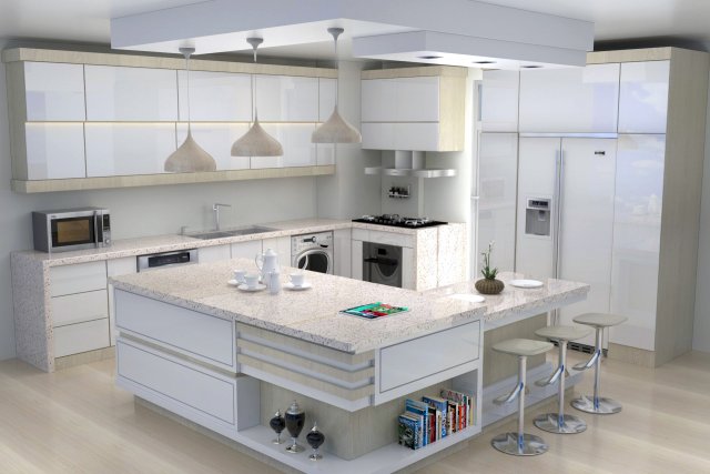 modern kitchen Modèle 3D .c4d .max .obj .3ds .fbx .stl .blend 