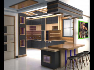modern kitchen design 3D Model
