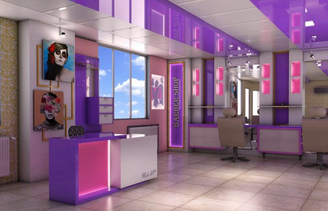 women barber 3D Model .c4d .max .obj .3ds .fbx .stl .blend 