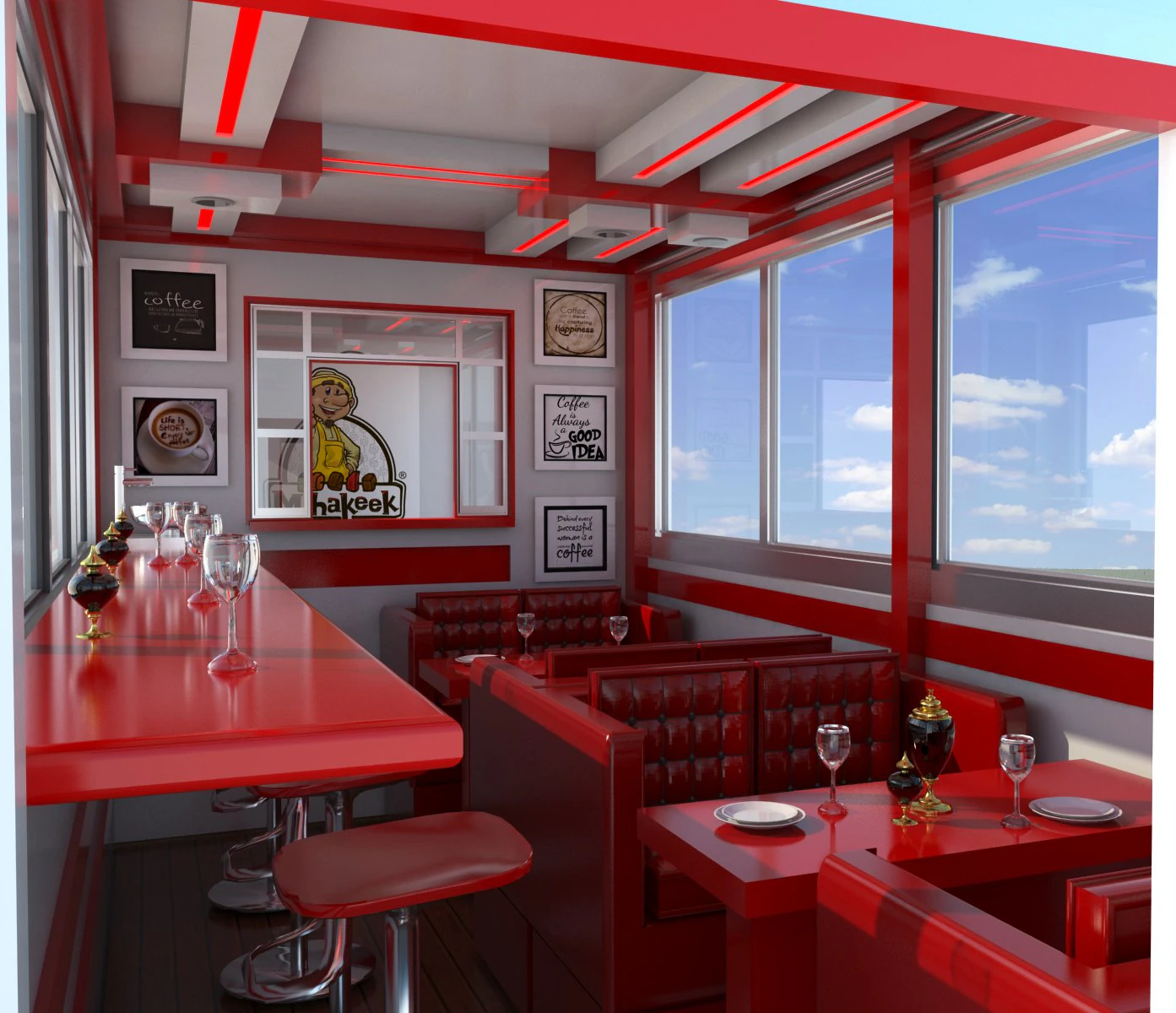 container bar 3D Model .c4d .max .obj .3ds .fbx .stl .blend 