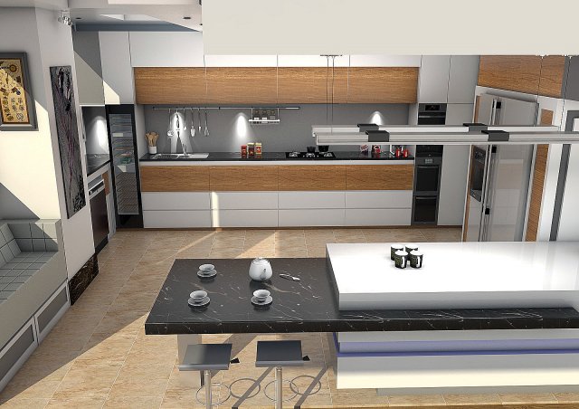 kitchen design Modelo 3D .c4d .max .obj .3ds .fbx .stl .blend 