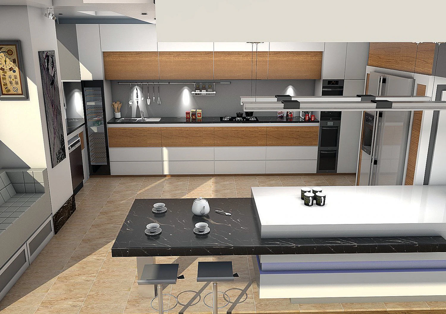 kitchen design 3D Model .c4d .max .obj .3ds .fbx .stl .blend