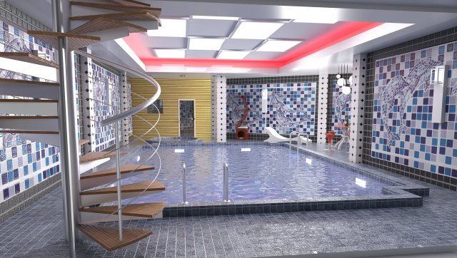 basement pool Modello 3D .c4d .max .obj .3ds .fbx .stl .blend 
