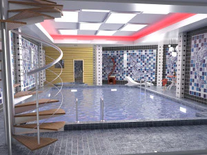 piscina interrata Modello 3D