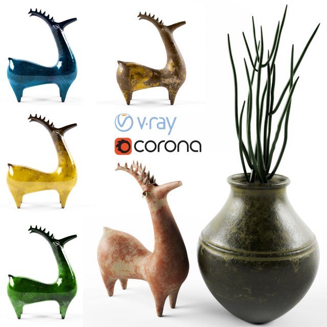 vasedeerpottery Modello 3D .c4d .max .obj .3ds .fbx .stl .blend 