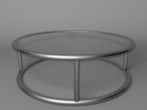 metal glass table Modèle 3D