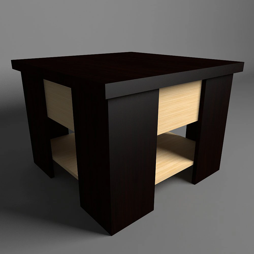журнальный столик с полкой 3D Модель .c4d .max .obj .3ds .fbx .stl .blend 
