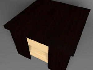 журнальный столик с полкой 3D Модель