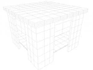 журнальный столик с полкой 3D Модель