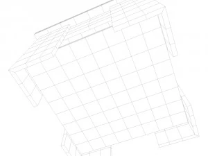 журнальный столик с полкой 3D Модель