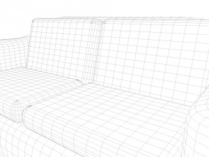sofa without legs Model 3D