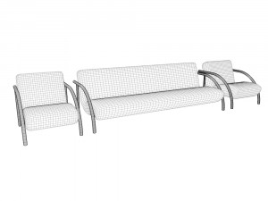 sofa with two armchairs 3D Model