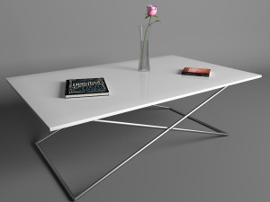 table with metal legs 3D Model