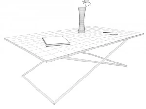 table with metal legs 3D Model