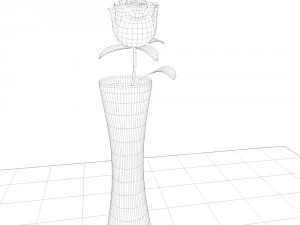 table with metal legs 3D Model