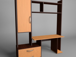 computer desk with wardrobe 3Dモデル