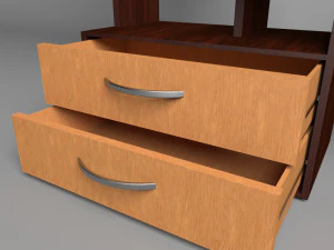 computer desk with wardrobe 3D Model