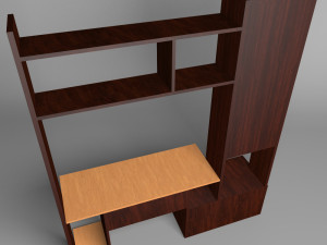 computer desk with wardrobe Modello 3D