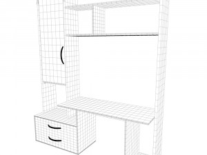 computer desk with wardrobe Modello 3D