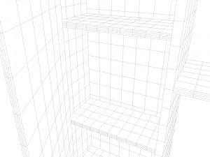 computer desk with wardrobe Modello 3D