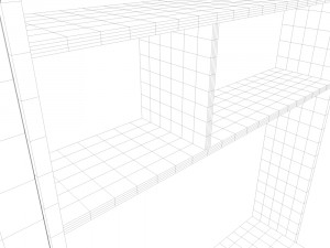 computer desk with wardrobe Modello 3D