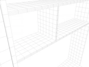 computer desk with wardrobe 3D Model