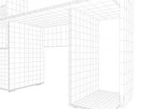 computer desk with wardrobe 3D Model