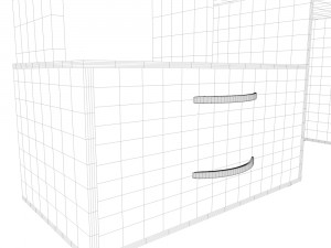 computer desk with wardrobe Modello 3D