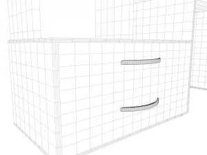 computer desk with wardrobe 3D Model