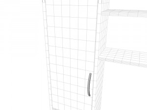 computer desk with wardrobe Modello 3D