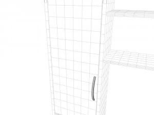 computer desk with wardrobe 3D Model