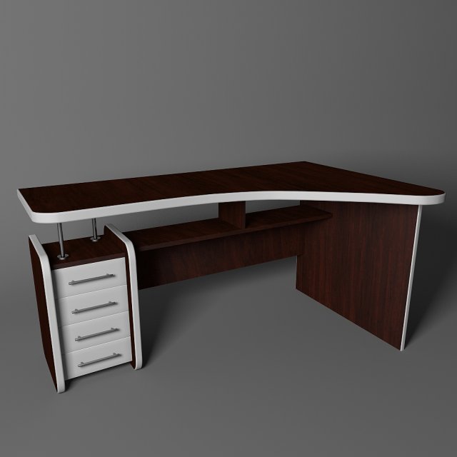 corner computer desk 3D मॉडल .c4d .max .obj .3ds .fbx .stl .blend 