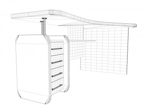 corner computer desk 3D मॉडल