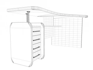 corner computer desk 3D Model