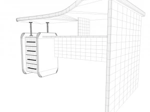 corner computer desk 3D Model