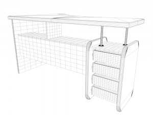 corner computer desk 3D मॉडल